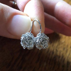 VINTAGE Crystal rose drop earrings